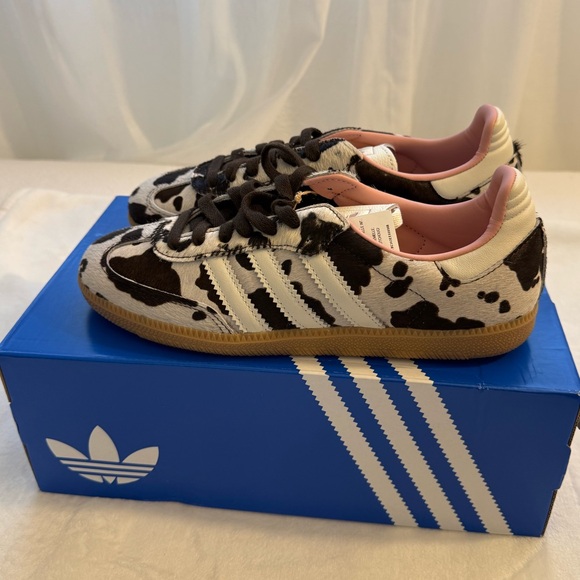 ADIDAS SAMBA OG Cow Print size 8 Women Sneaker Animal Print Style Gum Sole NWT - Picture 17 of 17